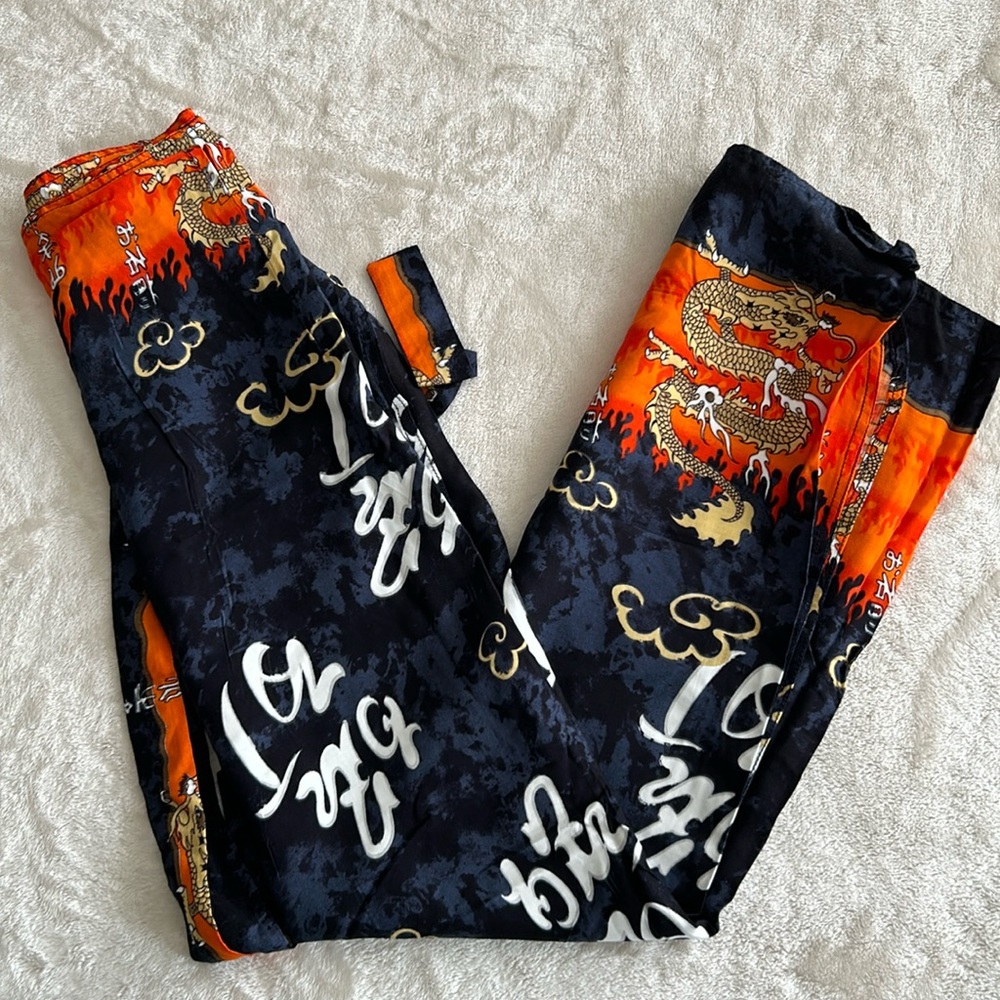 NWOT Asian Dragon Maxi Wrap Skirt One Size